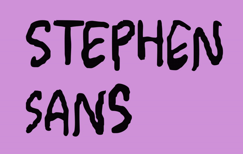 Stephen Sans - a pseudo-random typeface for a comic book | by Accentype © Miklós Ferencz